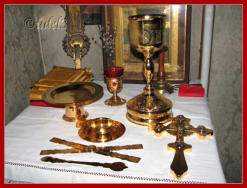 Евхаристический набор, лампадка напрестольная, фото 2009 года