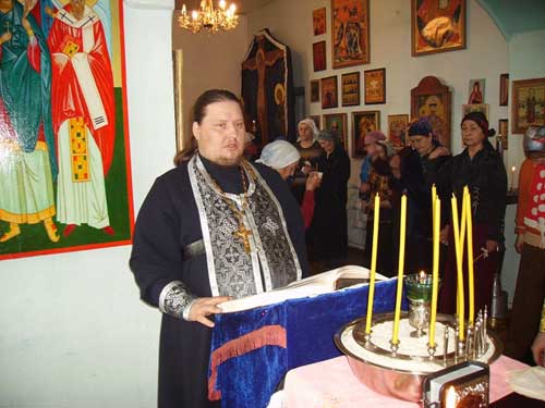 Амурская область: Соборование (Елеосвящение) в храме п. Бурея в Великий пост 2008 года